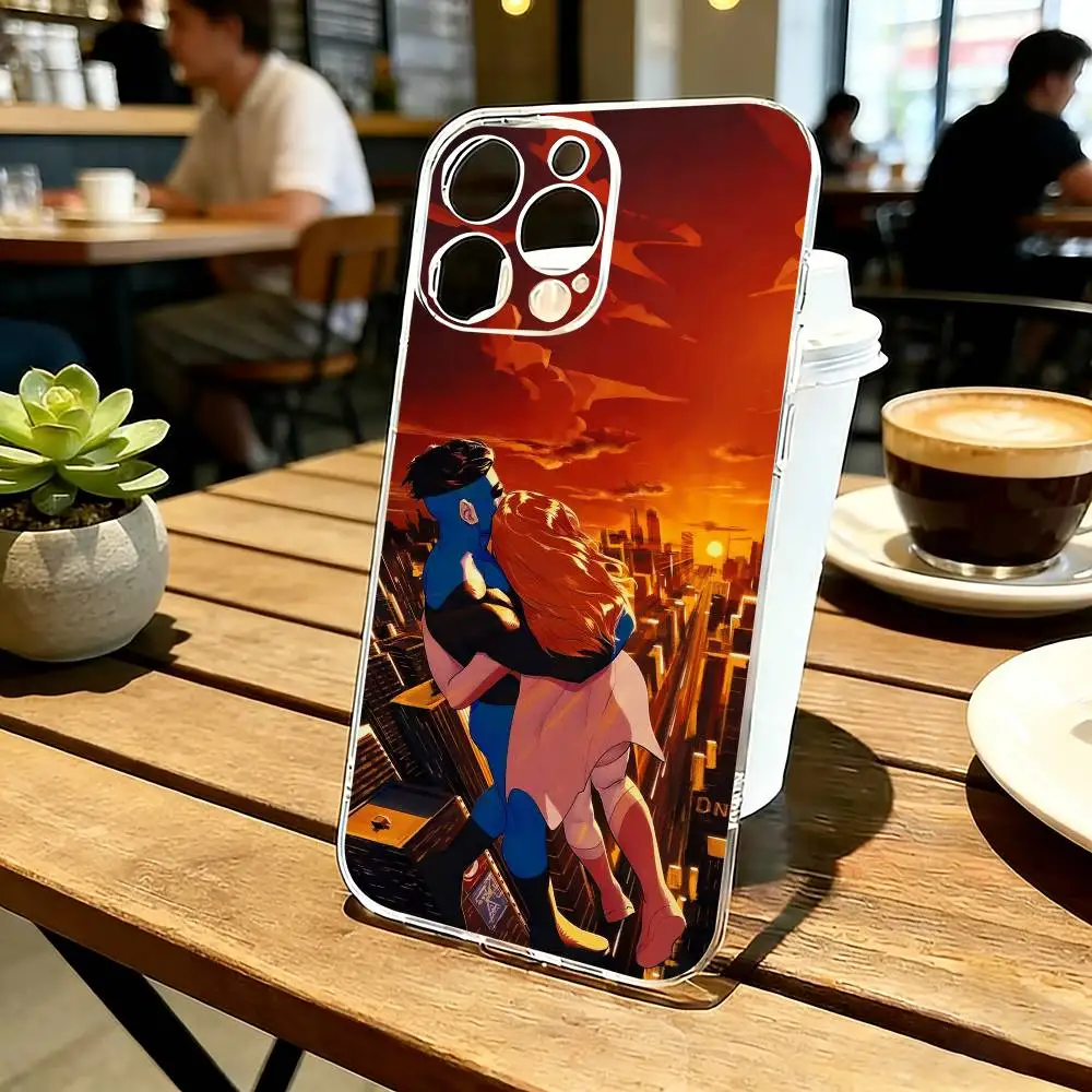 

Cartoon I-Invincible Phone Case Transparent Silicone Soft For iPhone 17 16 15 14 13 12 11 Mini Pro Max Plus