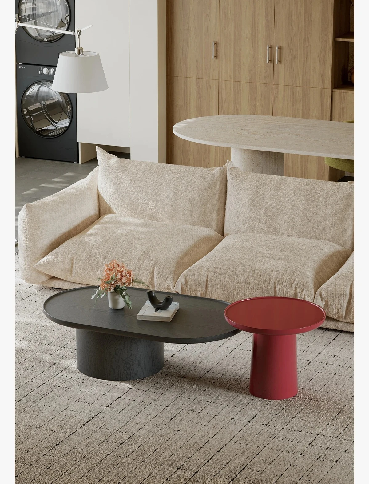 Table basse ovale salon maison moderne simple table basse table à manger intégrée