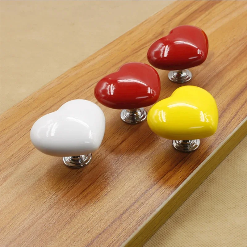 New Colorful Heart Shaped Toilet Press Button Fashion Love Button Sticky Drawer Pull Handle Button Assistant Bathroom Accessory