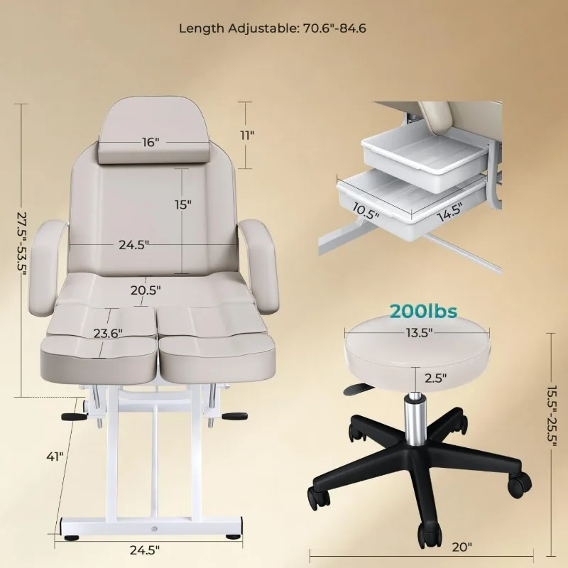 Beauty bed new simple modern adjustable technician solid color massage chair
