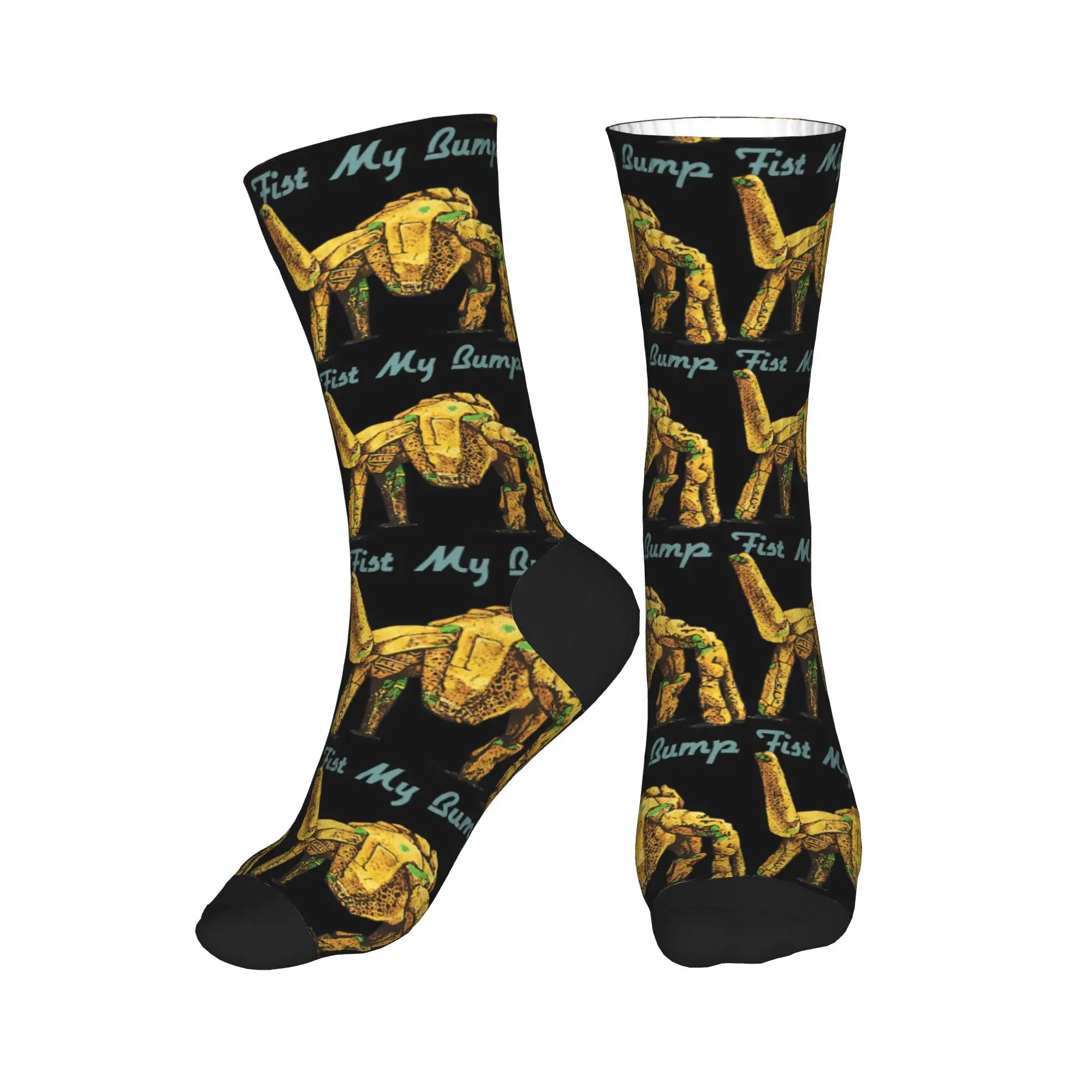 Men Socks Funny Fist My Bump Rocky Alien Project Hail Mary Movie Stockings Autumn Novelty Socks Design Running Non Slip Socks