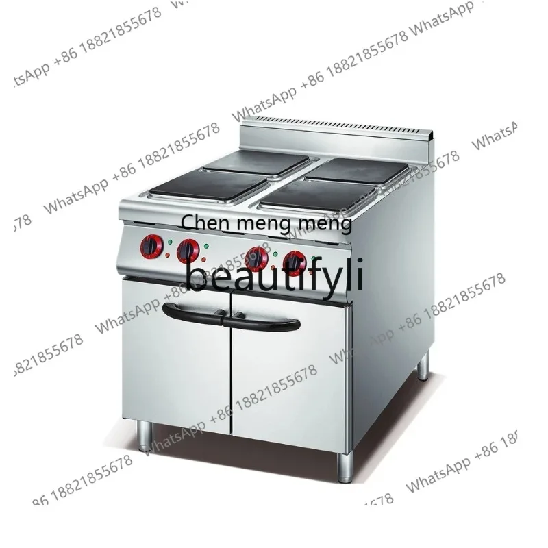 

X Electric vertical four-head cooking stove with cabinet seat Commercial luxury combination stove, kitchen equipmentX