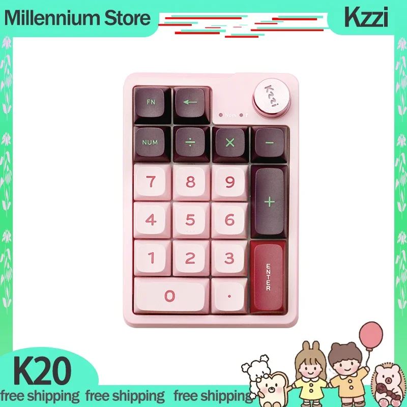 

Kzzi K20 Keypad 19 Keys 3 Mode USB/2.4G/Bluetooth Wireless Keyboards Customization Number Pad For Pc Computer Accessories Gifts