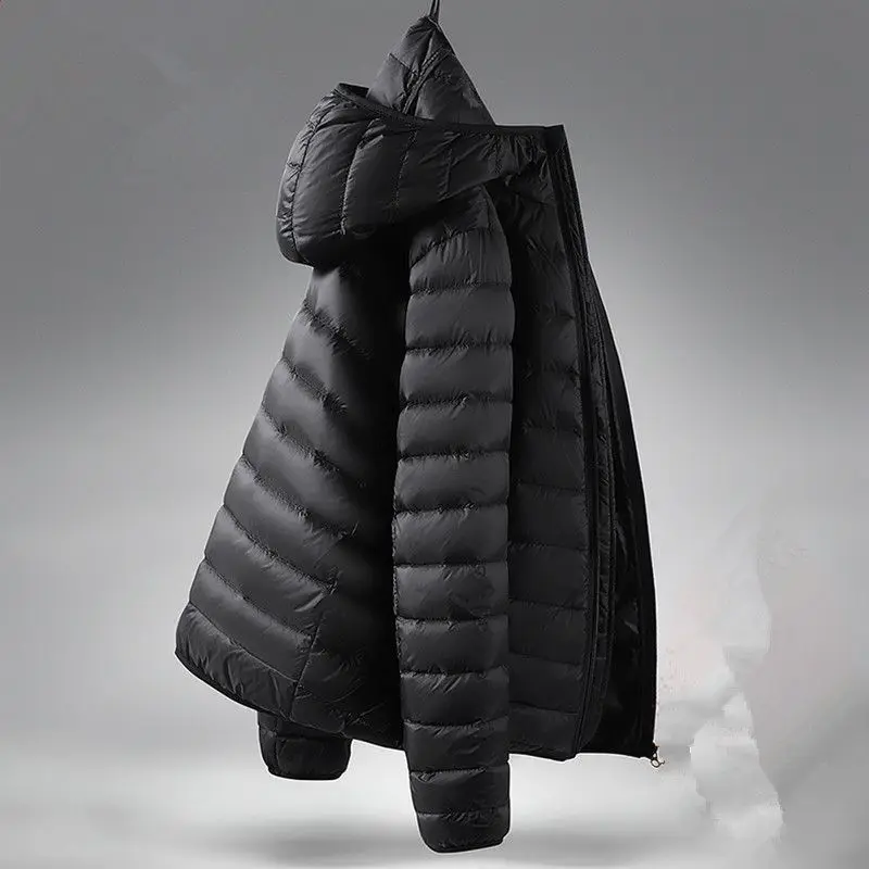 2026 New plus Size Cotton Jacket for Men Lightweight Loose Silk Fill Hooded Outerwear Fashionable Urban Style Warm Top