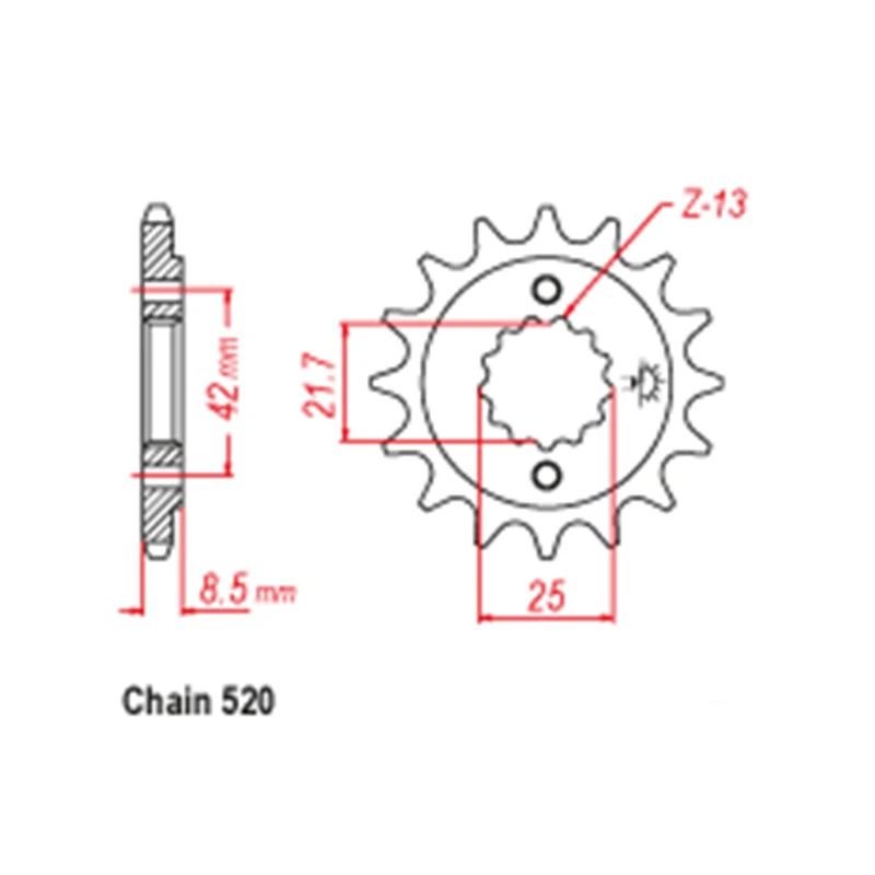 OZOEMPT 520-17T Motorcycle Front Sprocket Apply to ER500 A1,A2,A3,A4,C1,C2,C3,C4 (ER-5)  97-06 ER-5 Twister (35ps) & (50ps)  99