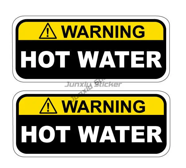 Warning Hot Water Sticker Decal, Warning Sticker Auto Vehicle Goods Stuff Decals Supplies Exterior Stickers Vehicle Reflective