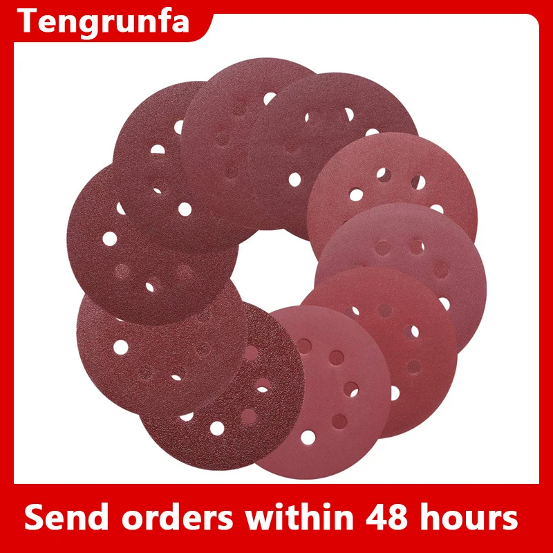 8 Hole 125mm Sandpaper Woodworking Metal Grinding Disc Abrasive Polishing Tool 40/60/80//2000/3000/5000/7000 Grit Sanding Discs