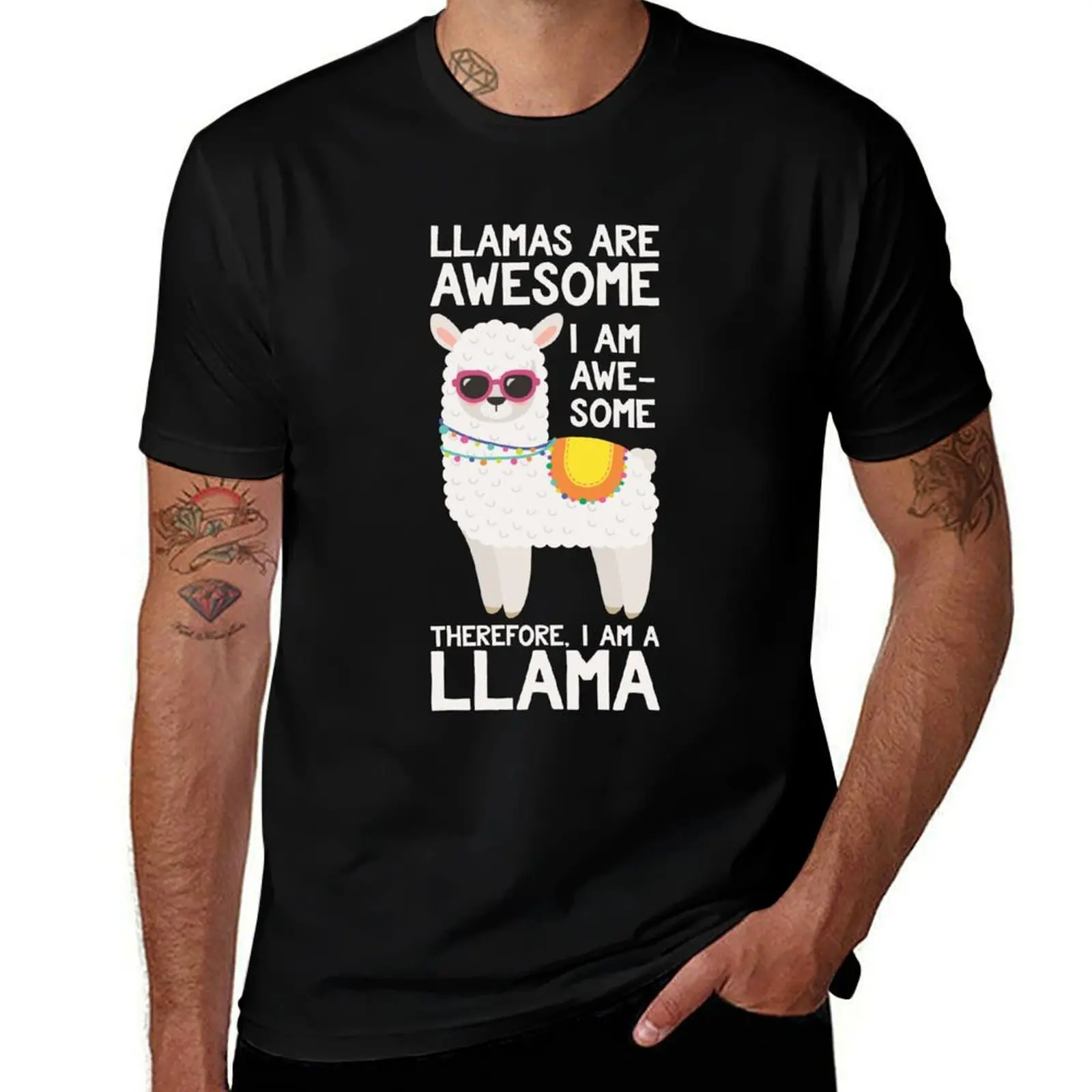 Llamas Are Awesome I Am Awesome Therefore I Am A Llama - Cute & Funny Llama Lover Llama Whisperer Gift T-Shirt