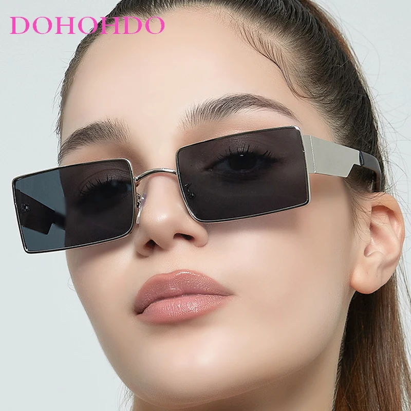 

New Luxury Brand Design Small Square Sunglasses Women Men Brand Steampunk Metal Frame Eyeglasses Driving Travel Glasses UV400