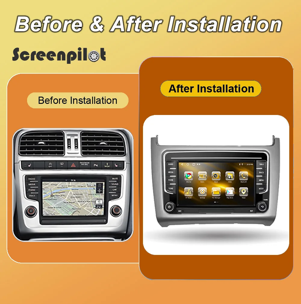 7' Android 16 For Volkswagen VW Polo 2014 2015-2017 Car Radio Multimedia Video Player GPS Navigation Vertical Screen Tesla Style