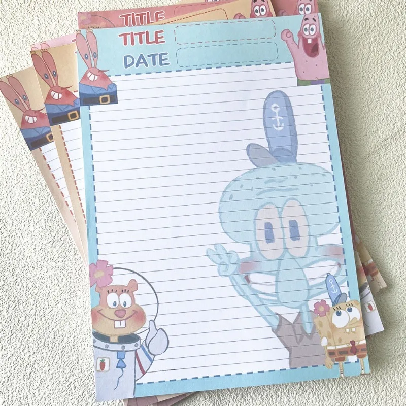 1/5 Pcs SpongeBob SquarePants Memo Pad B5 Note Book Tear Off Notebook Stationery Notepad Student Study School Office Supplies