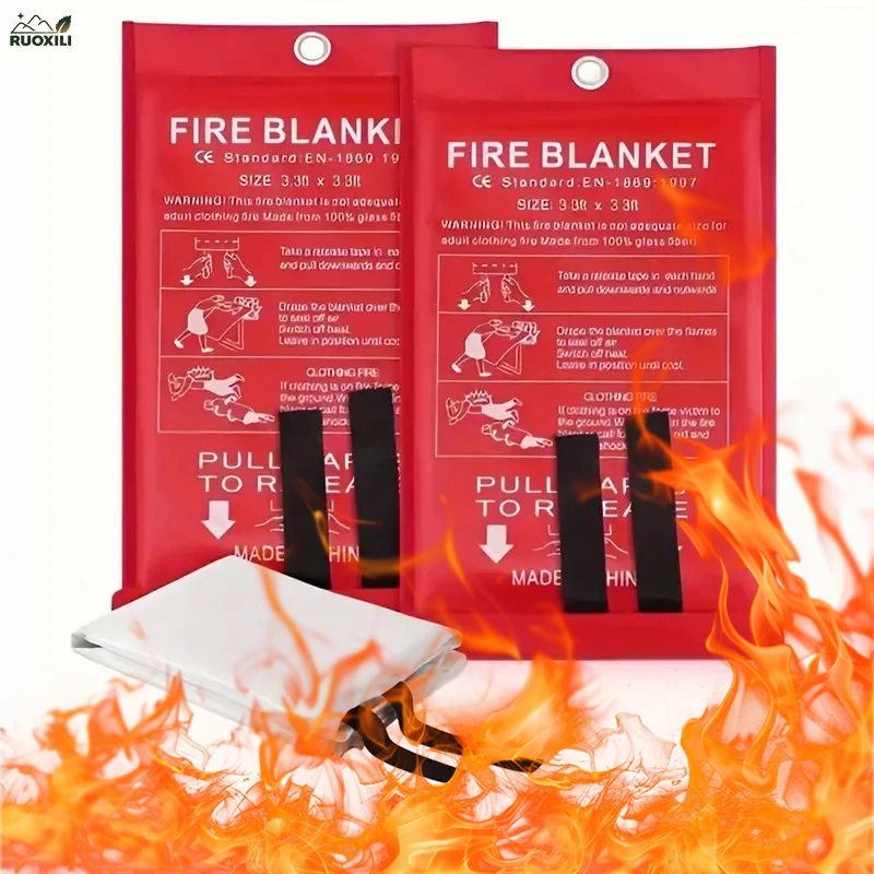 

1/2pcs Prepared Hero Emergency Fire Blanket,Emergency Blankets for Home,Kitchen,Camping, Hiking and Office Fire Fighting Escape