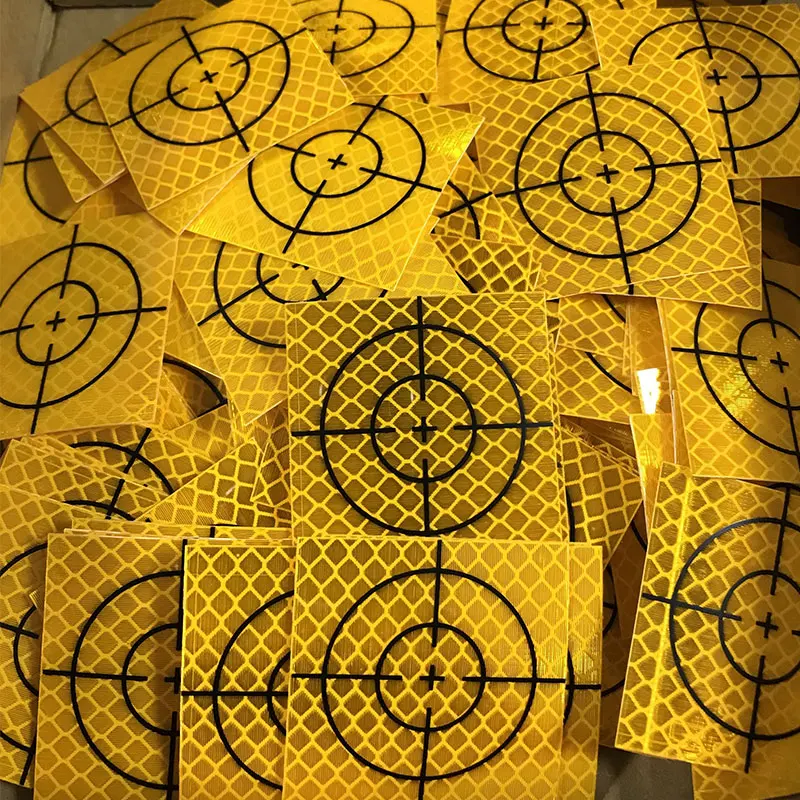 

high qualityGold Yellow Reflector Sheet Reflective Tape Target for Leica Mapping GPS Total Station 30/40/50/60mm*60mm 100Pcs/Lot