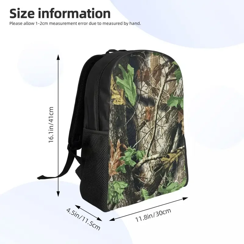 Real tree camouflage camo pattern laptop backpack men women basic bookbag for college school student bag