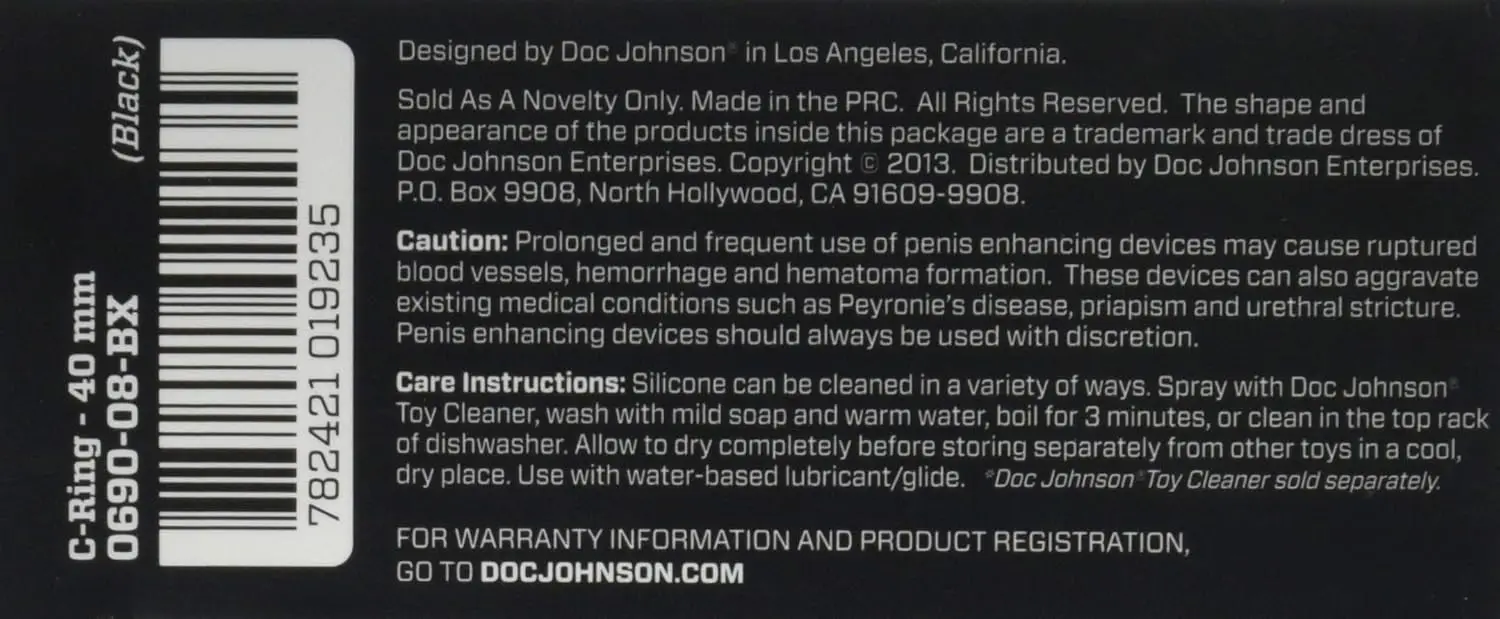 Doc Johnson OptiMALE - حلقة على شكل حرف C مدببة - سيليكون قابل للتمدد - القطر الداخلي غير الممدود 40 مم - حواف مدورة - لن تحفر Int