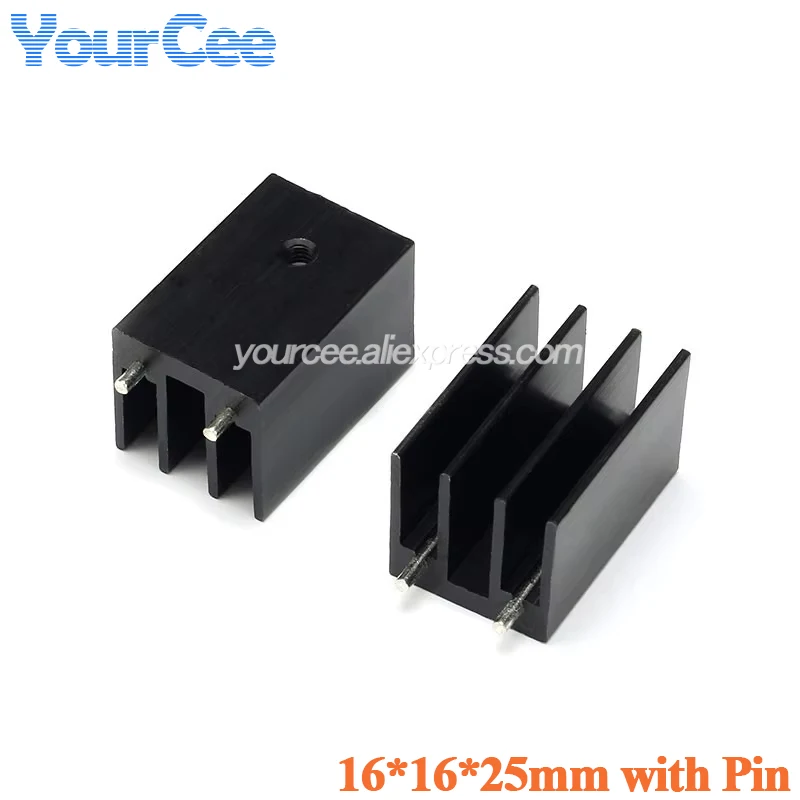 10pcs/5pcs 19*19*24mm 19*14*8mm 19*14*6mm 19*13*11mm Black Heatsink Cooling Fin Aluminum Heat Sink Cooler Radiator 19x19x24mm