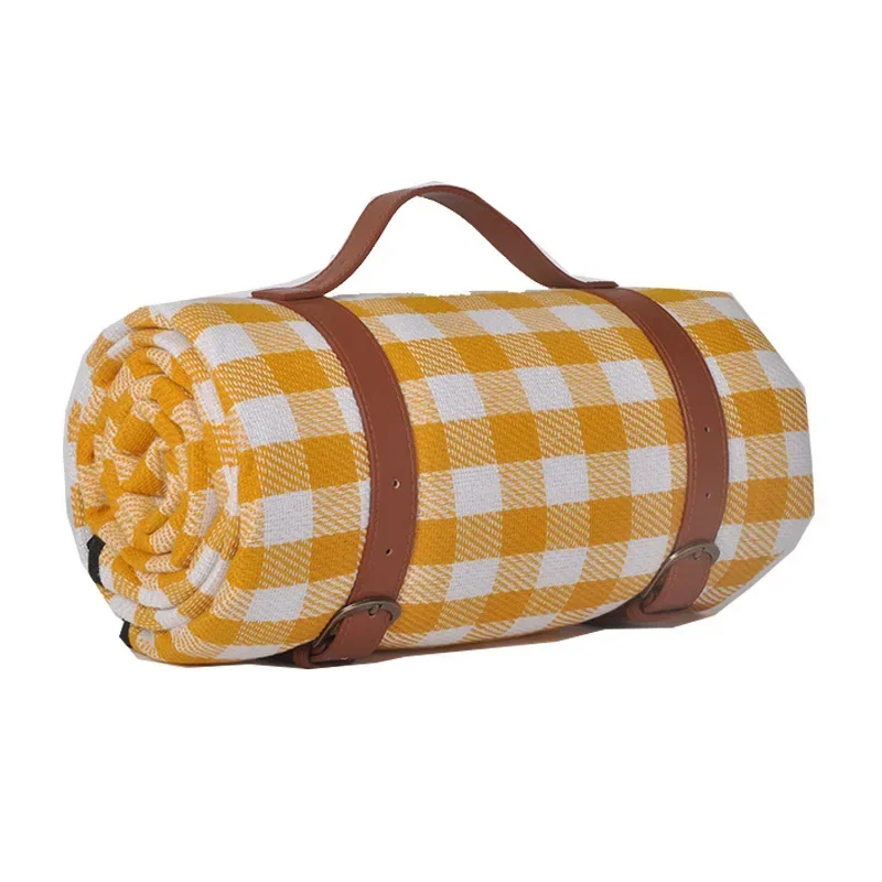 Imagem -03 - Tapete de Piquenique ao ar Livre Impermeável Cobertor de Dormir Retangular Xadrez Stripe Pad Sala Tapete Camping Praia Colorido Picnic Blankets Waterproof Picnic Mat Thick Wool Tapis de Pick Nique