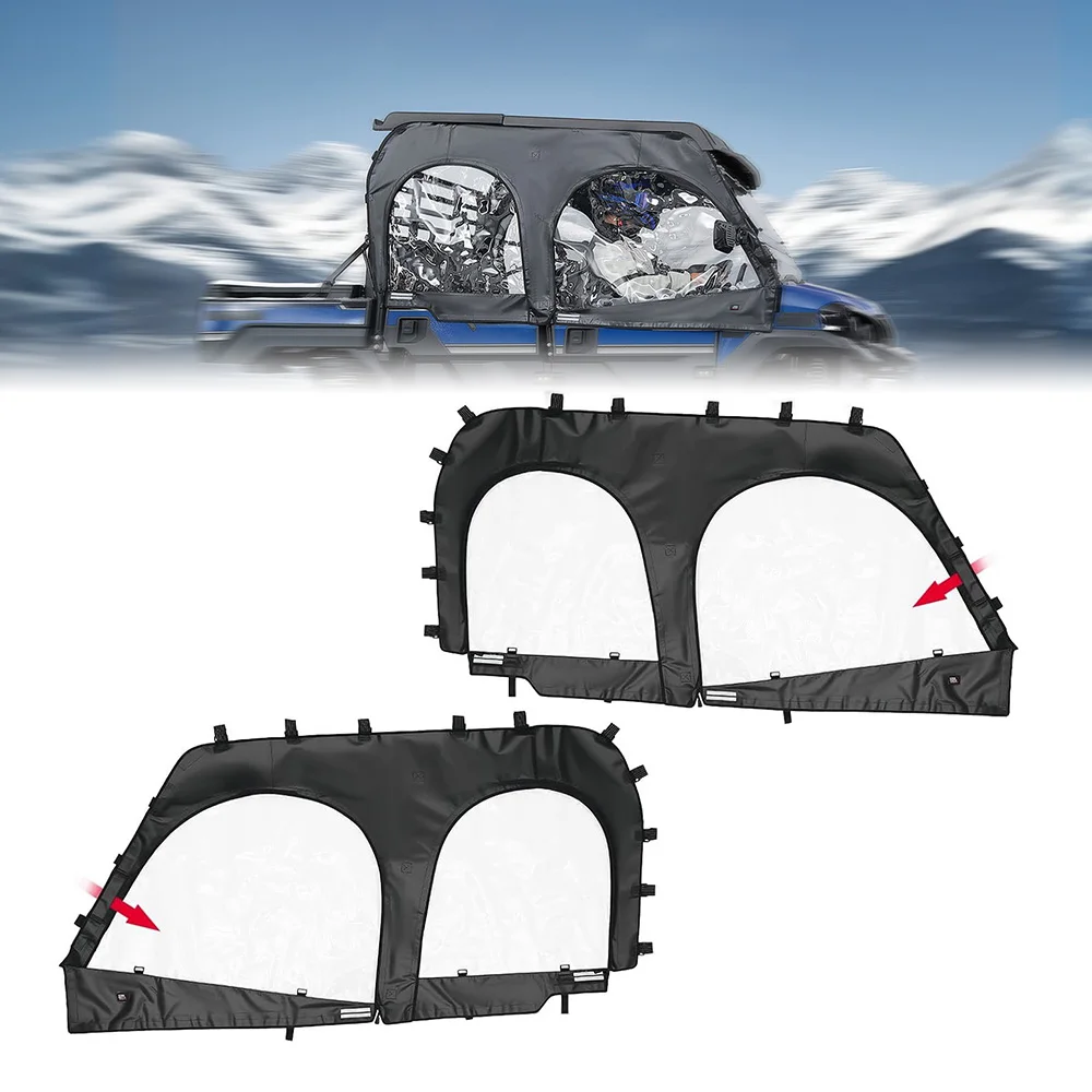 

Full Soft Doors for Side Mirrors Compatible with KAWASAKI MULE PRO-DXT, MULE PRO-FXT 1000 820 2015-2025 PVC Soft Upper Doors