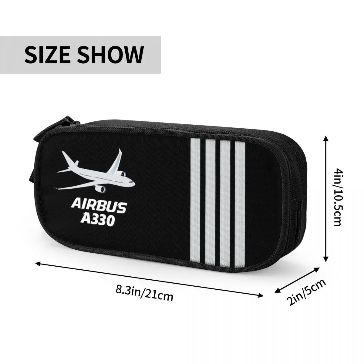 Astuccio personalizzato Airbus A330 Captain Stripes per forniture scolastiche di grande capacità Pilot Aviator Airplane Pen Box Bag