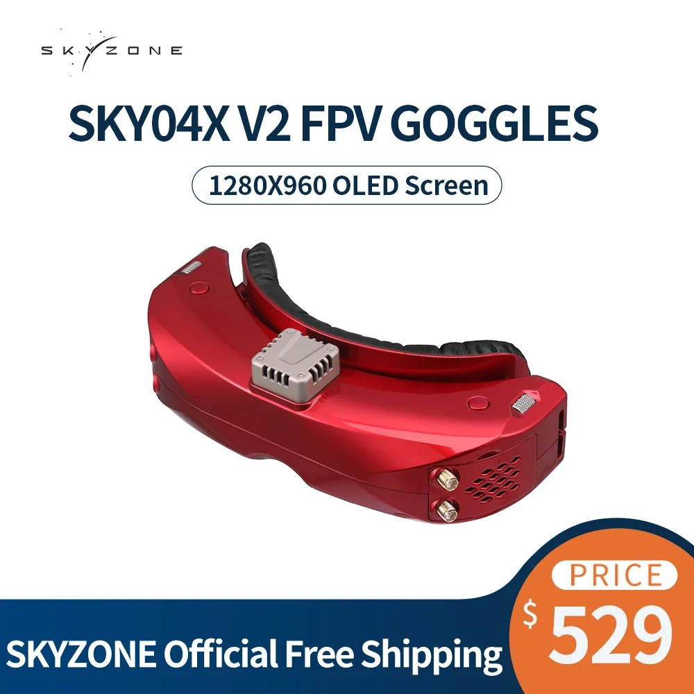 SKYZONE SKY04X V2 FPV Goggles OLED 5.8G 48CH Steadyview Receiver 1280X960 DVR with Head Tracker Fan for RC Airplane Racing Drone