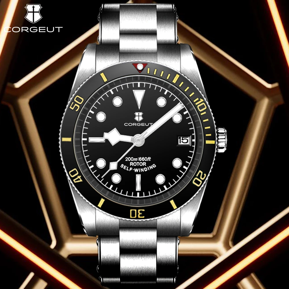 Мужские водонепроницаемые часы с сапфировым стеклом, с датой