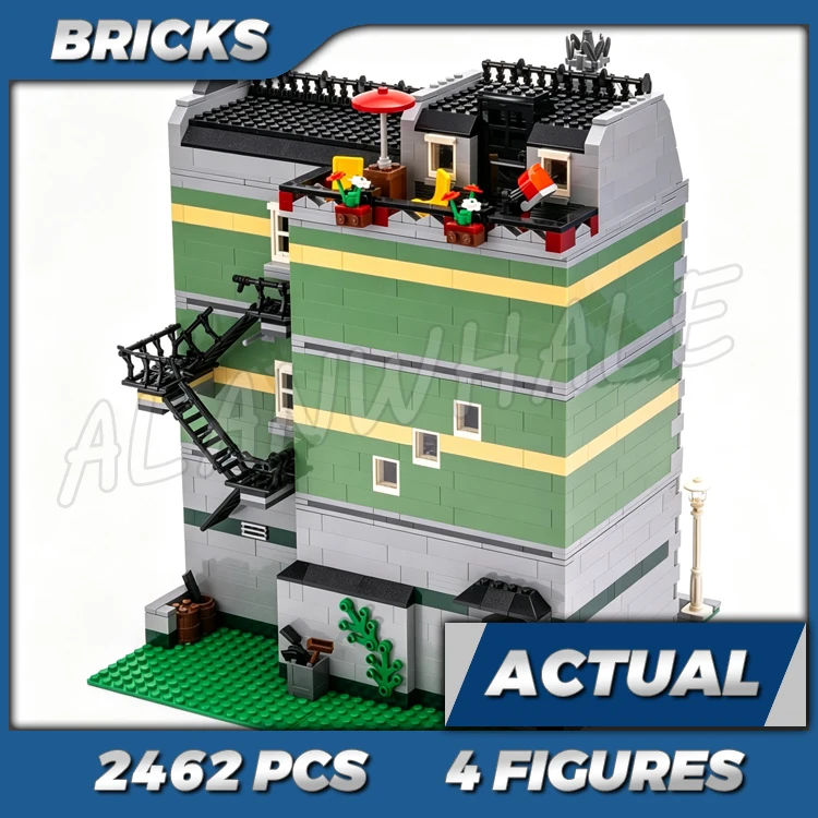 2462pcs Expert Modular Street View Green Grocer Classic Apartments 15008 Building Kit toys Compatible With Bricks
