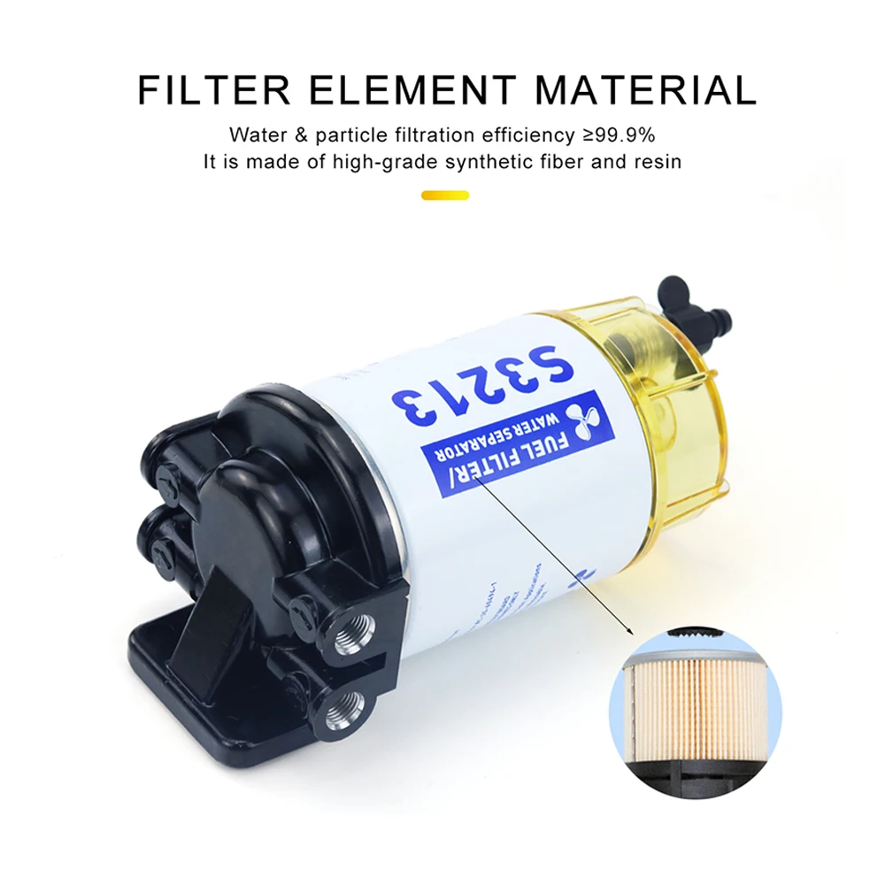 Fuel Filter Water Separator Assembly Outboard S3213 S3227 R12T For Mercury Quicksilver OMC Marine Engine Boat 10 Micron Kit