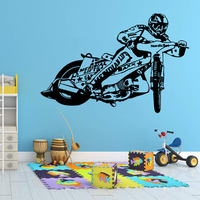 Large Speedway Rider Sport Motorcycle Wall Sticker Playroom Kids Room Motorbike Motor Wall Decal Boy Vinyl Home Decor