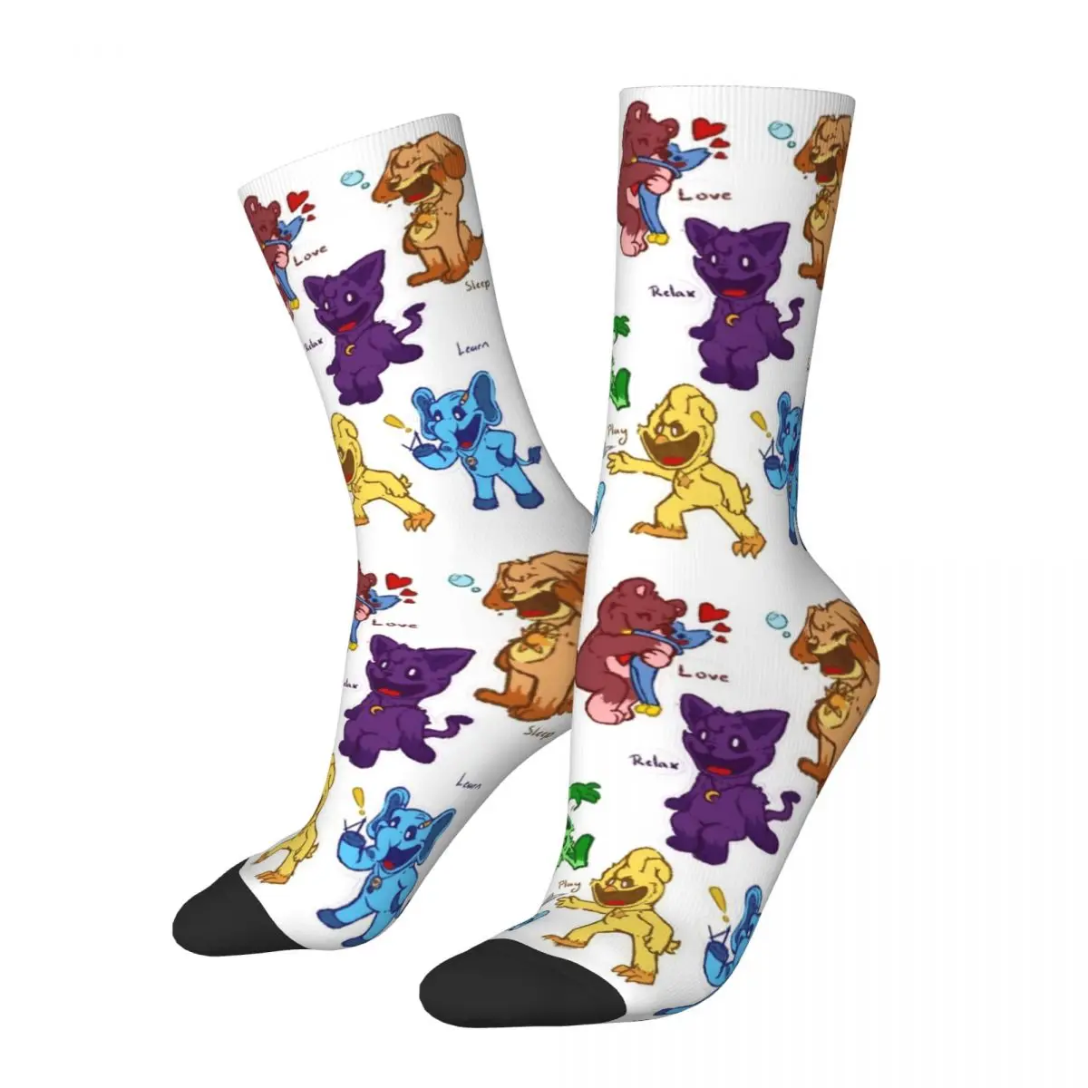 Smiling Critters Collection Merchandise Socks Cozy CatNap Skateboard Long Socks Cute for Womens Wonderful Gifts