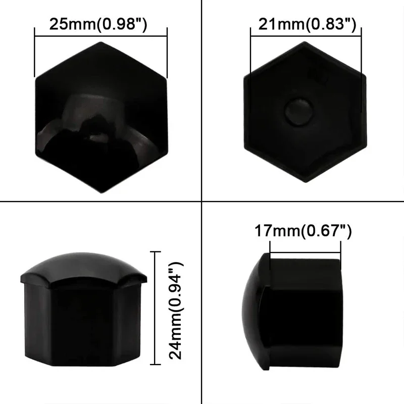 자동차 휠 너트 보호 커버 17/19/21mm, 녹슬지 않는 캡, 자동차 허브, 자동차 타이어 나사 캡, 너트 볼트, 자동차 외관 액세서리, 20 개