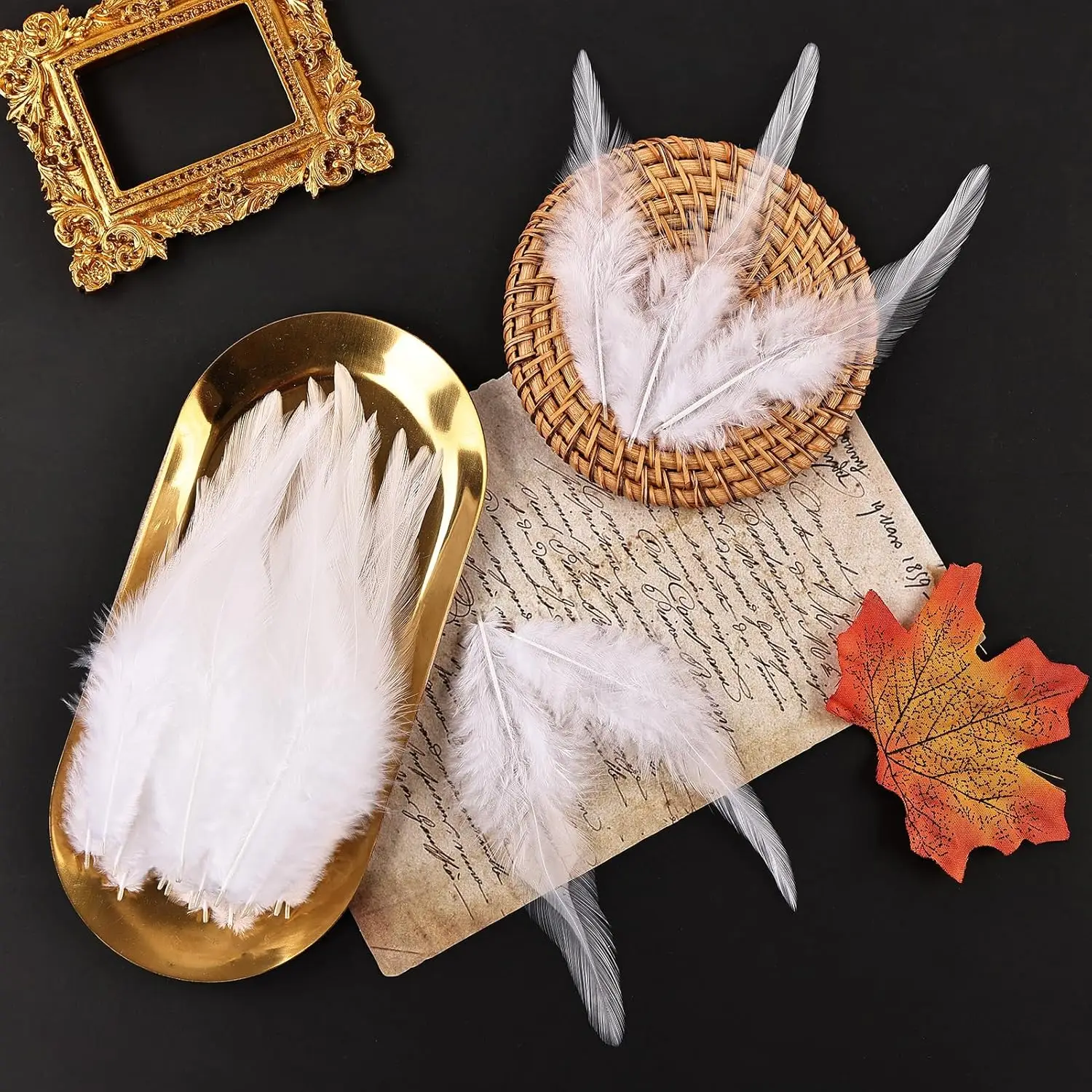 Handmade Feather 100pcs5-7 Inch White Craft Rooster Feather Wedding Family Gathering Bulk Feather Dream Catcher Supplies Crafts