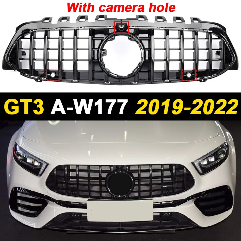 Voor 2019-2025 W177 A-klasse Mercedes Benz A180 A200 A220 A250 A35 A45 Voorbumper Grille Radiator rooster Racing Grill GT AMG