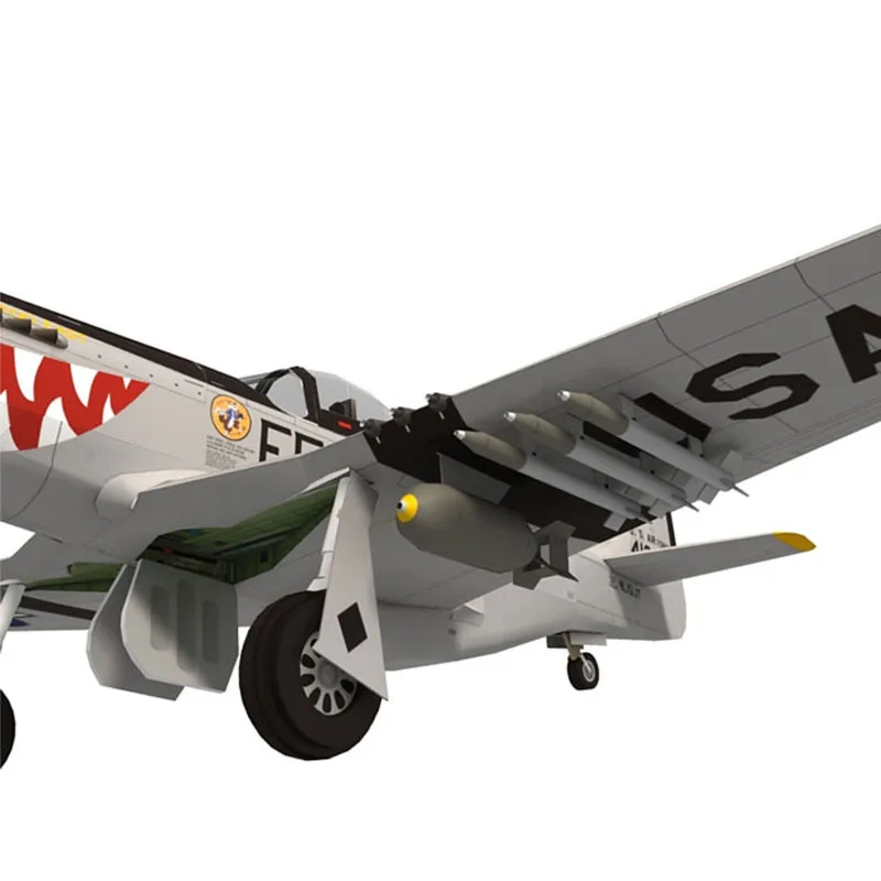 1:33 P-51D papier myśliwski Mustang Model samolotu bombowiec wersja samolotu ręcznie robiona zabawka do kawałek układanki wojskowego