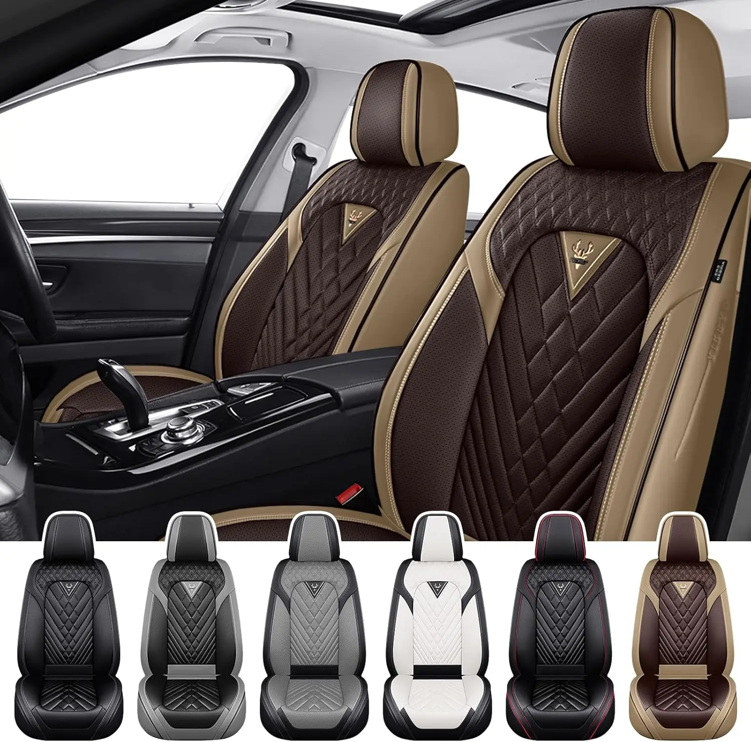 

Car Seat Covers for Ford Mustang 2000-2025, Waterproof Nappa Leather Front Seat Cover, Anti-Slip and Comfortable Automotive Seat