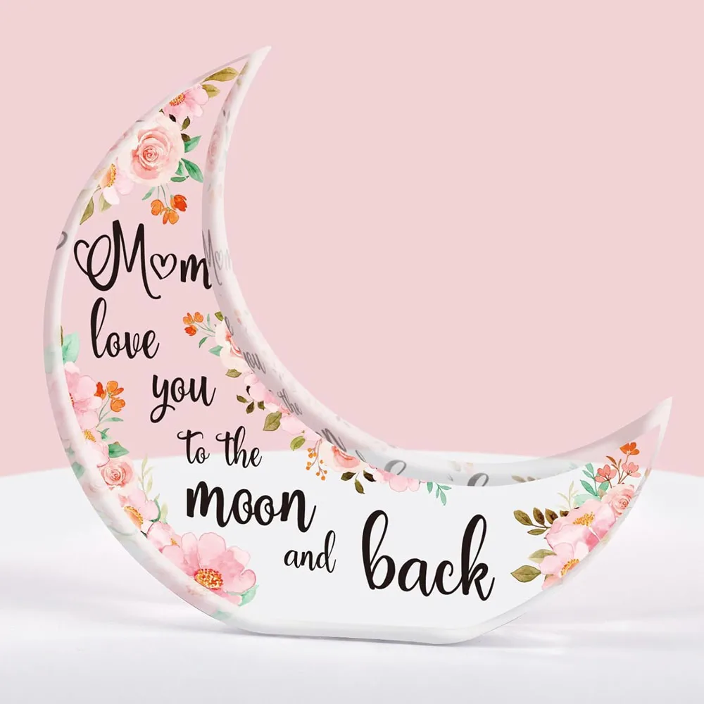 1pc Creative Acrylic Moon Desktop Decorative Ornament, A Mother Day Gift For Mom.