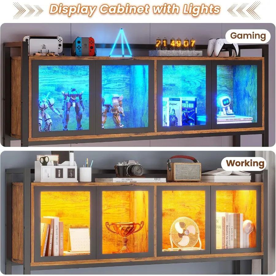 مكتب ألعاب على شكل حرف L مع أدراج وأرفف تخزين لمكتب الكمبيوتر الزاوية للمكتب المنزلي مع لوحة بيجبورد مدمجة L