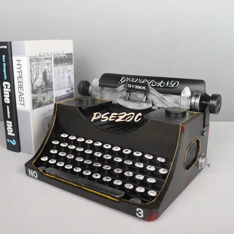 Simulated Retro Typewriter Model Iron Art Old-fashioned Objects Bookstore Decorations Ornaments Photography Props