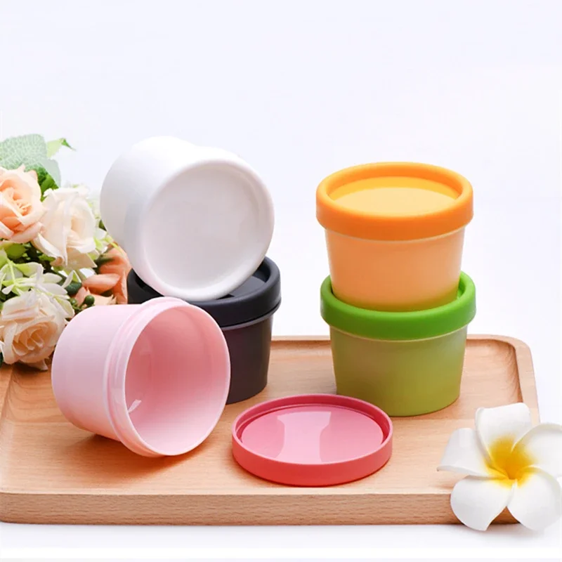 30g-200g Cream Cosmetic Box Straight Bucket Mask Bowl with Inner Lid Bottle Round Plastic PP Facial Body Portable Face Sub Jar