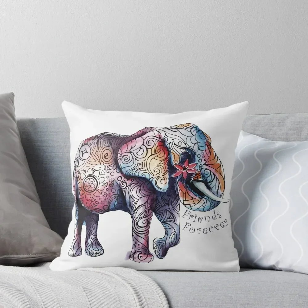 

Kristins Flower of Friendship Elephant Throw Pillow autumn pillowcase Pillow Case Christmas pillow