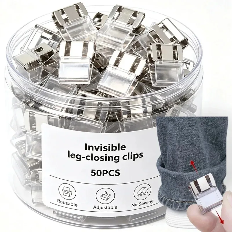 Invisible Leg Fixed Clips For Jeans Pant Hem Tightening Reusable No Sew Pants Cuff Holder Adjustable Multipurpose Pant Leg Clamp