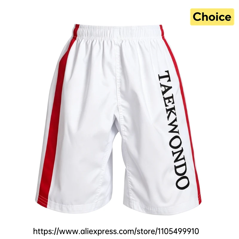 Unisex Taekwondo Knee Length Shorts Breathable Cotton Martial Arts Kicking Training Shorts for Kids Adults Sparring Gym Workout
