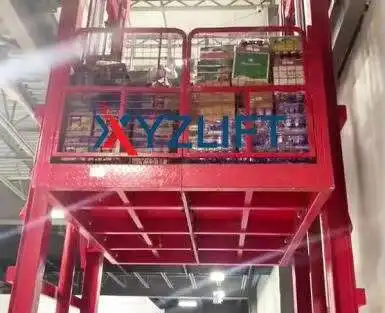 XYZLIFT Small Space Installation Two Post Goods Lifts For Cargo In The Pit Or Ground With Ramp