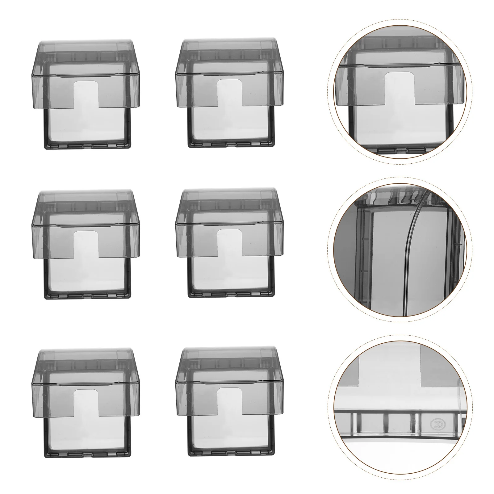 

6Pcs Waterproof Socket Protection Box Durable Pc Material Splash-Proof Wall Socket Cover 86 Type Outlet Protector Case