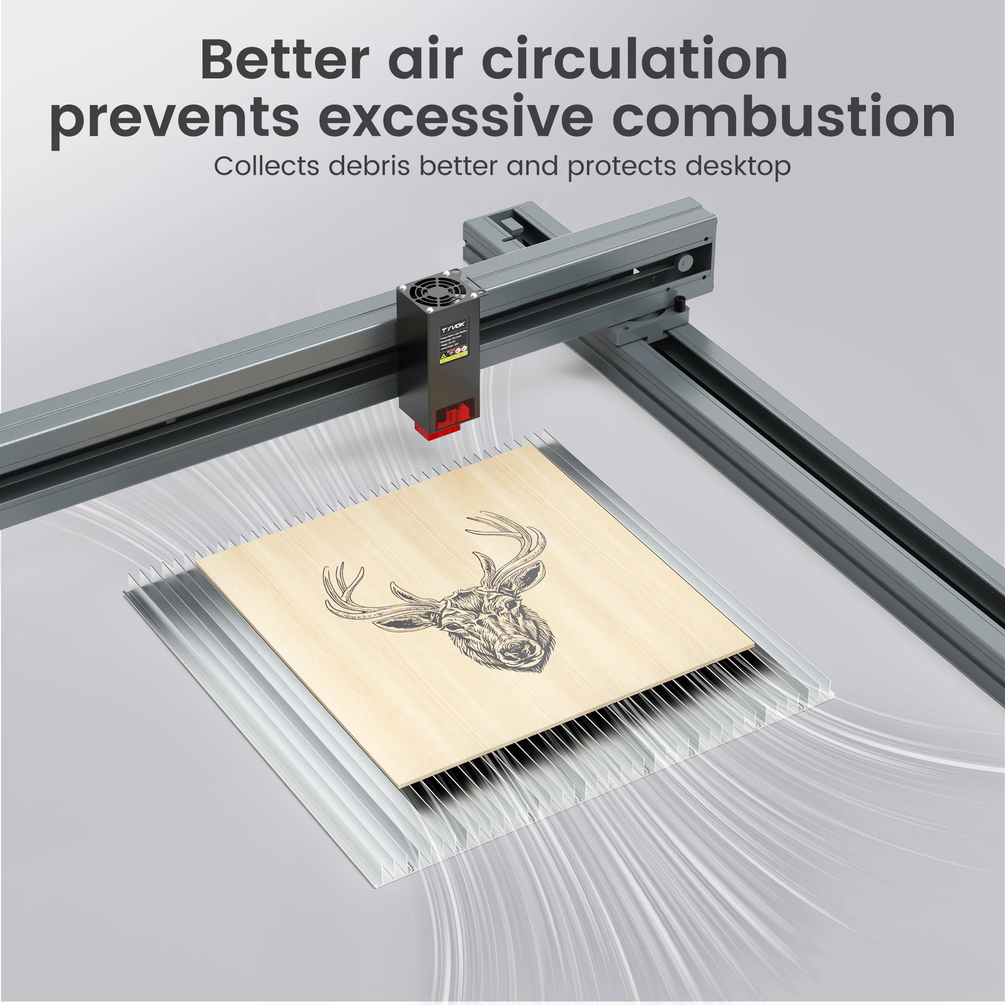 Tyvok รังผึ้งเตียง 400x400 มม.เลเซอร์รังผึ้งทํางานตาราง 200x200 มม./330x200 มม.เลเซอร์แกะสลักตัดโต๊ะทํางาน