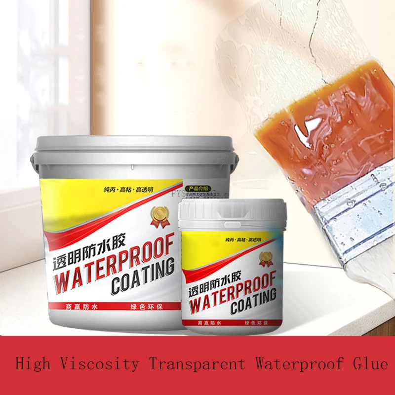 1kg High Viscosity Transparent Waterproof Glue Bathroom Roof Balcony Water-Based Environmentally Friendly Waterproof Coating