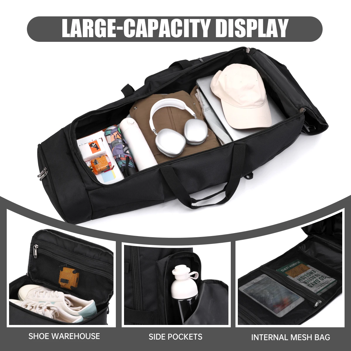 تتحرك الساحبة حقيبة تروللي بعجلات الهواء فحص سعة كبيرة في الهواء الطلق التخييم الأمتعة حقيبة المحمولة تخزين اللحاف حقيبة سفر حقيبة تروللي بعجلات