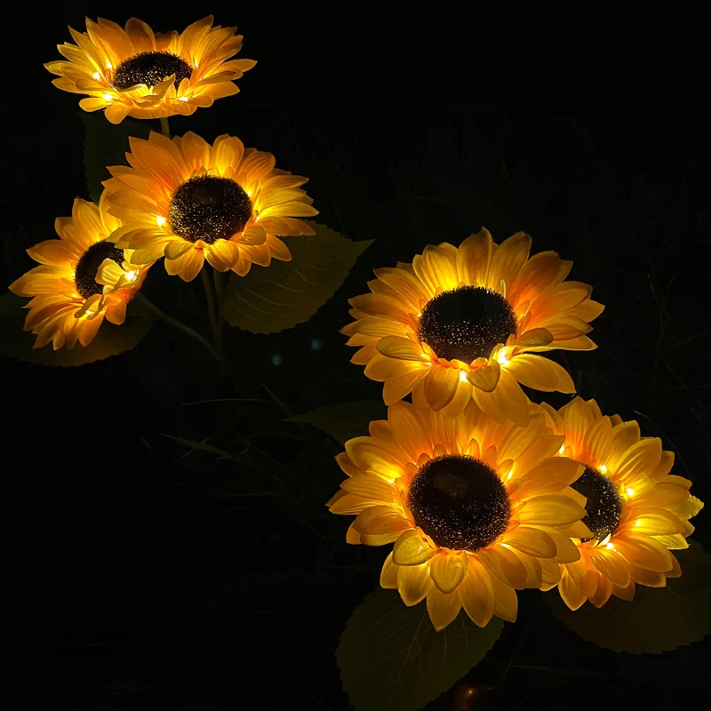 Creative Solar Light Ground Plug-in Lamp Single-head Sunflower Flower Lamp Garden Villa Courtyard Lawn Landscape Atmosphere Lamp