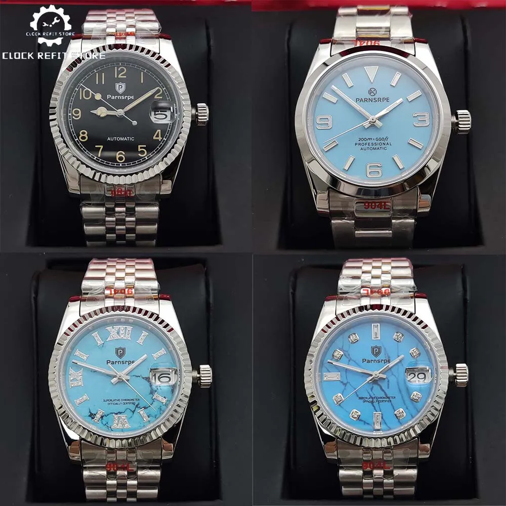 Parnsrpe - Men's 36mm and 39mm Automatic Mechanical Watch, Sapphire Glass, Stainless Steel Water Resistant Watch