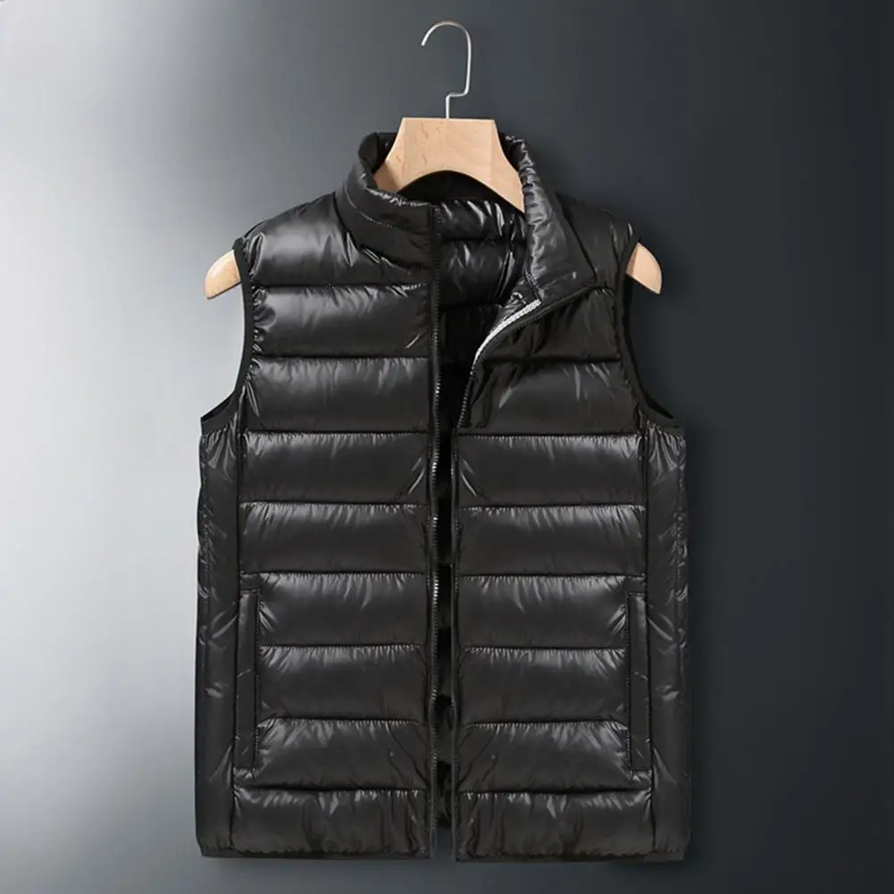 

Lightweight Winter Vest Lightweight Stand-up Collar Down Cotton Waistcoat with Zipper Pockets Quilted Vest for Women for Winter