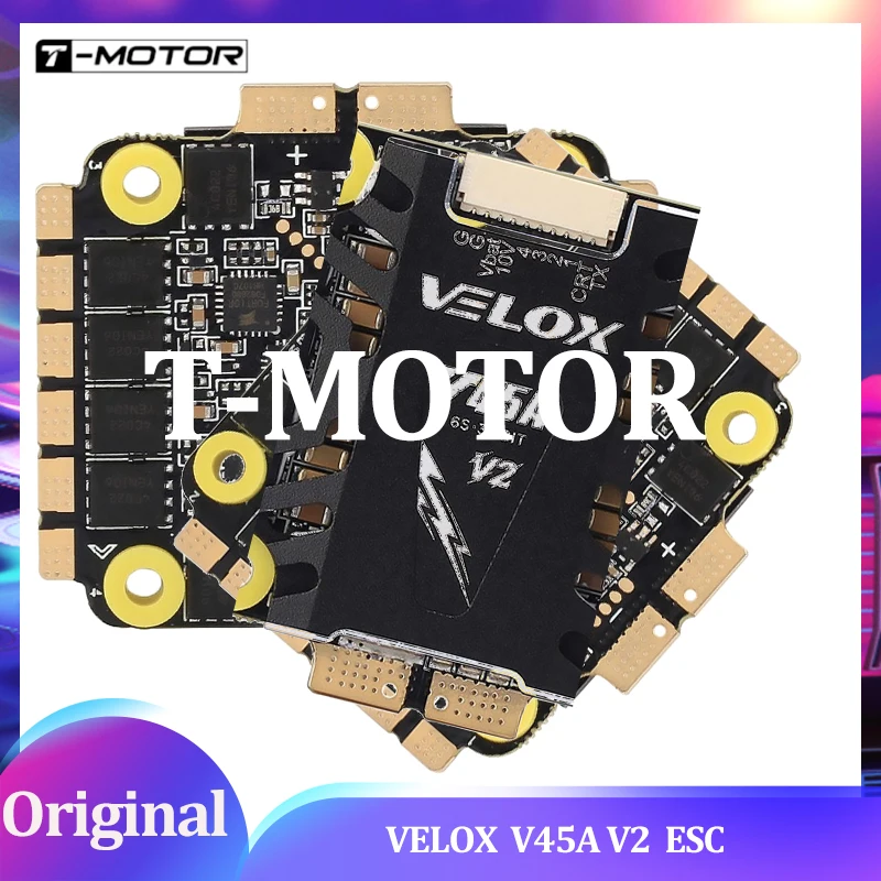 

T-HOBBYT-MOTOR VELOX PACER V45A V2 4in1 ESC 3-6S Lipo 32BIT 10V/2A BEC Speed Controller für FPV RC Racing Drone